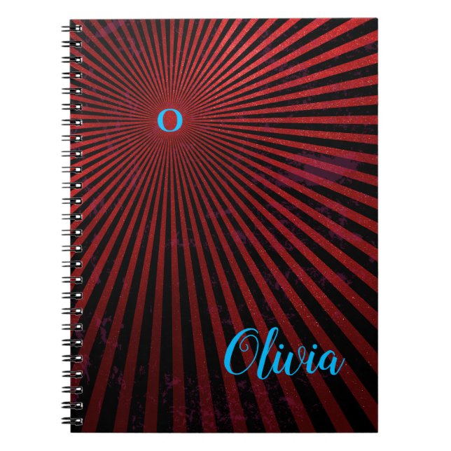 Caderno Espiral Notebook Abstrato Red Rays (Frente)