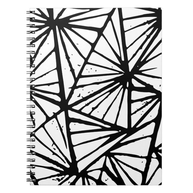 Caderno Espiral Notebook Abstrato Triangles Lino Impressão Spiral (Frente)