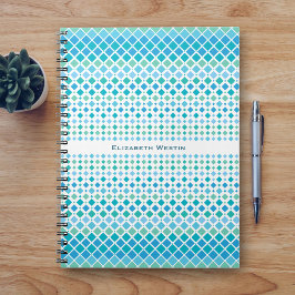 Caderno Espiral Notebook Abstrato Verde Azul Moderno