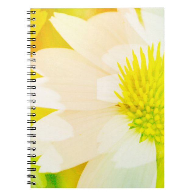 Caderno Espiral Notebook abstrato Yellow Flower Diário (Frente)