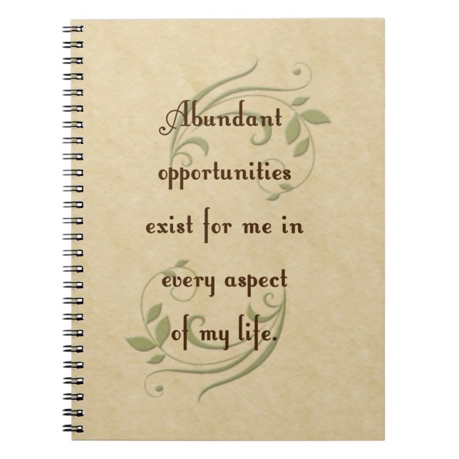 Caderno Espiral Notebook Abundant Oportunidades de Afirmação (Frente)