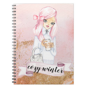 Caderno Espiral notebook aconchegante para a menina planejadora de