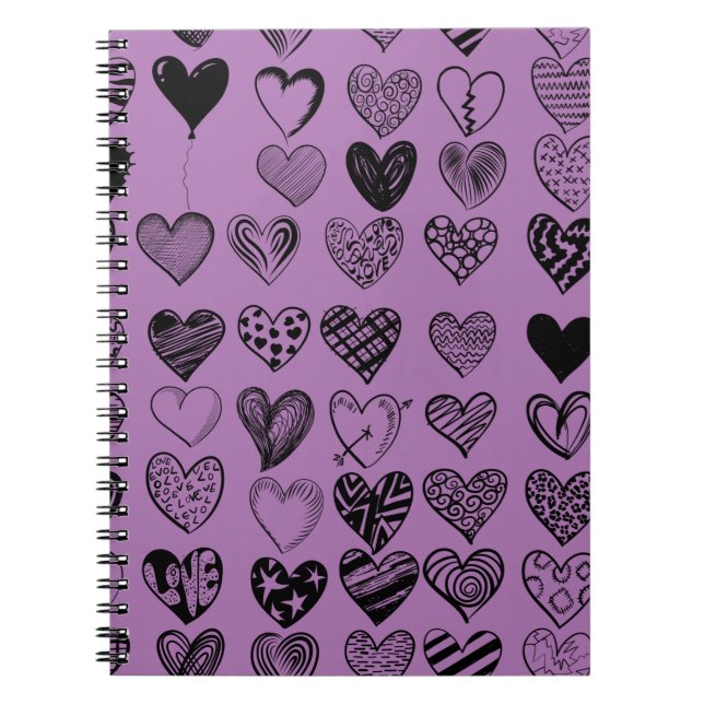 Caderno Espiral Notebook Adorable Black Heart Scribble Drake (Frente)