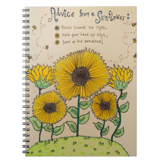 Caderno Espiral Notebook "Advice from a Sunflower"