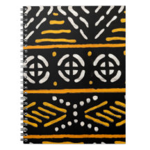 Notebook africano conectado à espiral com Impressã