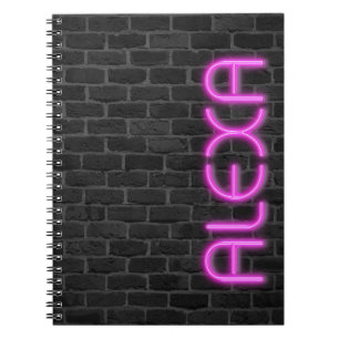 Caderno Espiral Notebook ALEXA in PINK Neon Lights