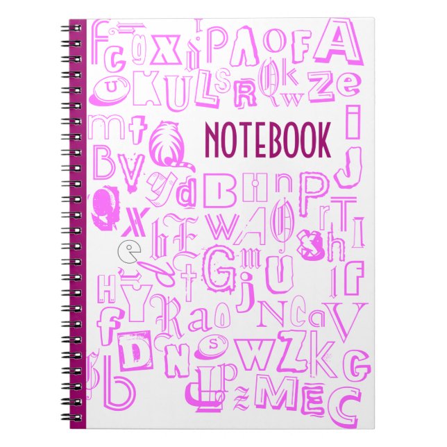 Caderno Espiral Notebook Alfabet (Fuchsia) (Frente)