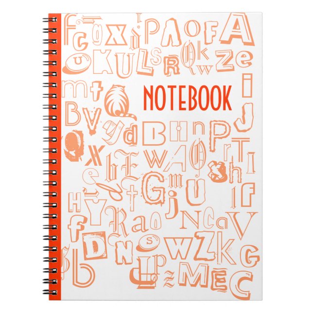 Caderno Espiral Notebook Alfabeto (Laranja) (Frente)