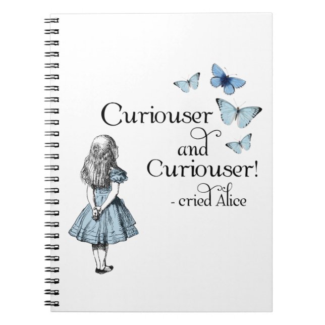 Caderno Espiral Notebook Alice no País das Maravilhas Curiouser (Frente)