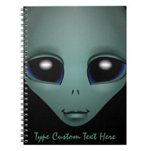 Caderno Espiral Notebook Alienígena Personalizado Cute ET Noteboo