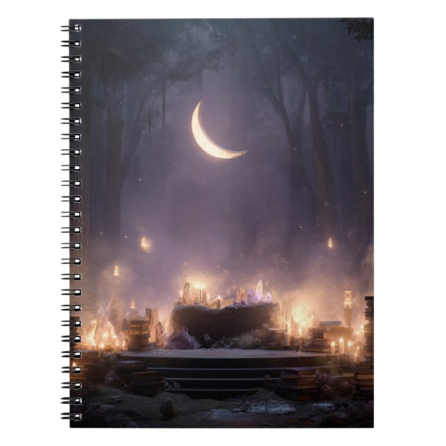 Caderno Espiral Notebook Altar Encantado Crescente Moon (Frente)