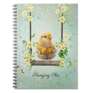 Caderno Espiral Notebook amarelo chic swing Flower Vine