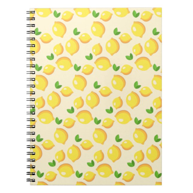 Caderno Espiral Notebook, amarelo, limão, zitrona, Notizbuch (Frente)