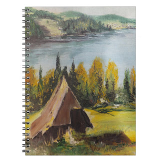 Caderno Espiral Notebook Ann Hayes Pintando Chalet No Lago