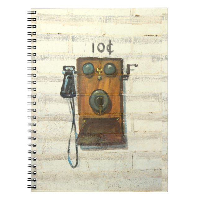 Caderno Espiral notebook antigo de telefone de parede (Frente)