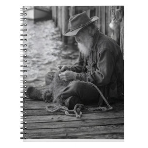Caderno Espiral Notebook antigo Pescador Portrait Dockside