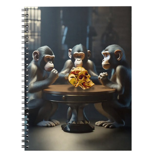 Caderno Espiral Notebook Apes Curioso (Frente)