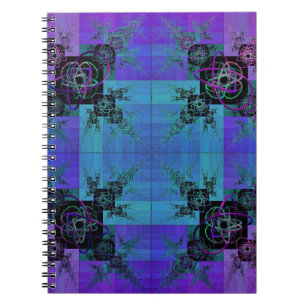 Caderno Espiral Notebook Aqua e Lilac Fractal Joy Spiral