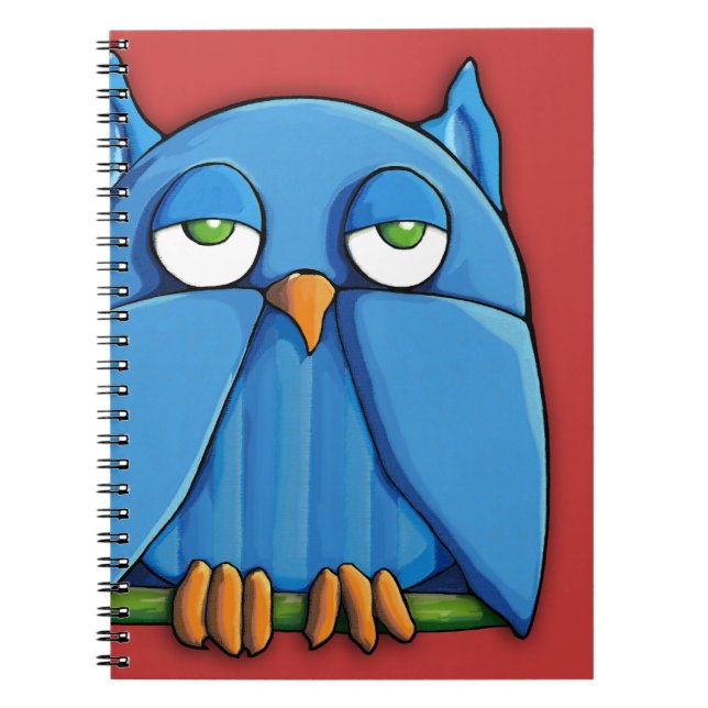 Caderno Espiral Notebook Aqua Owl Red 2 (Frente)