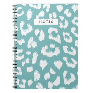 Caderno Espiral Notebook Aqua Teal Leopard