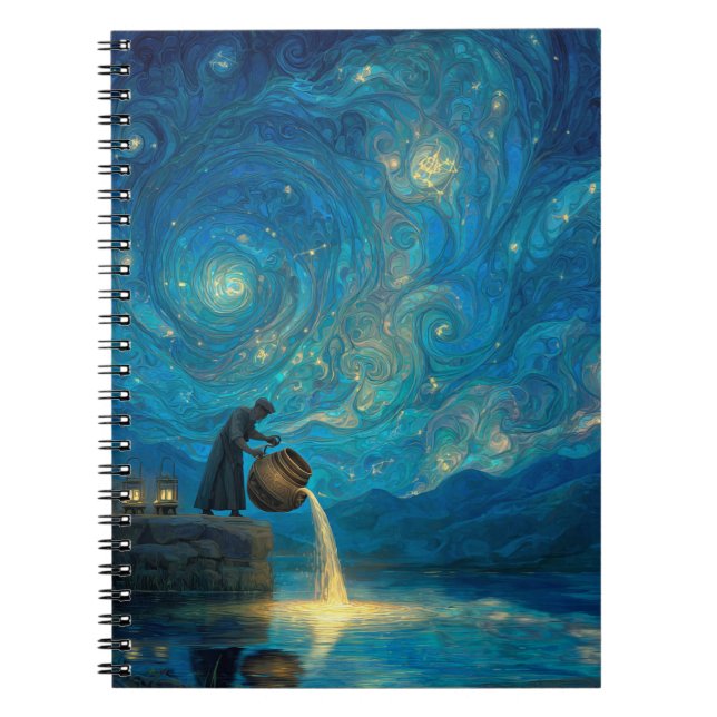 Caderno Espiral Notebook Aquarius Zodiac (Frente)