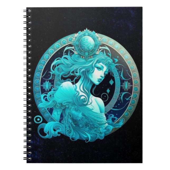 Caderno Espiral Notebook Aquarius Zodiac Espiral (Frente)