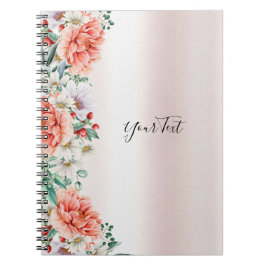 Caderno Espiral Notebook Aqucolor Peony Flower