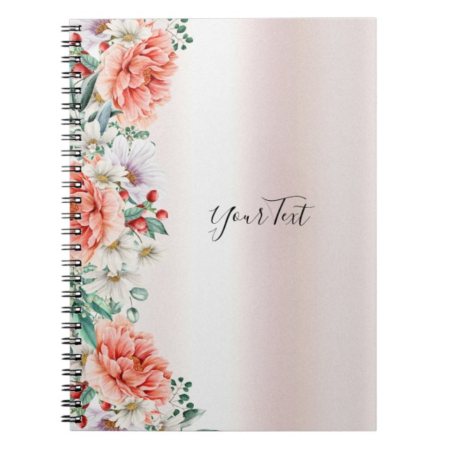 Caderno Espiral Notebook Aqucolor Peony Flower (Frente)