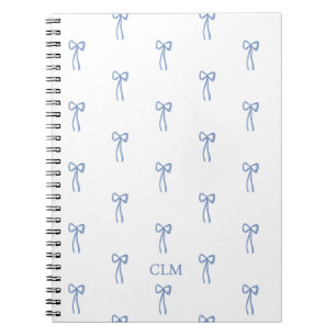 Caderno Espiral Notebook Arco azul monograma