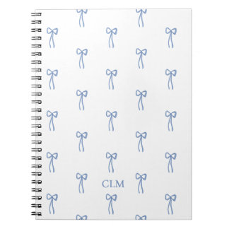 Caderno Espiral Notebook Arco azul monograma