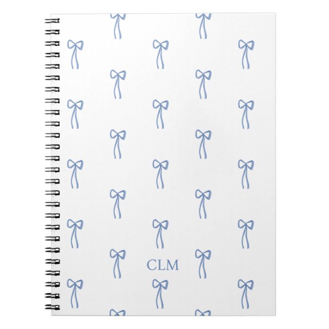 Caderno Espiral Notebook Arco azul monograma (Frente)