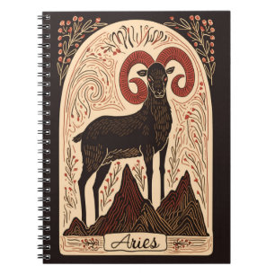 Caderno Espiral Notebook Aries Celestial Zodiac Art