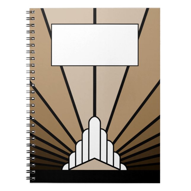 Caderno Espiral Notebook Art deco sun em tan Spiral (Frente)