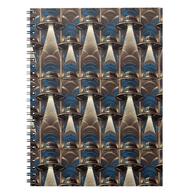 Caderno Espiral Notebook Art Deco UFO (Frente)