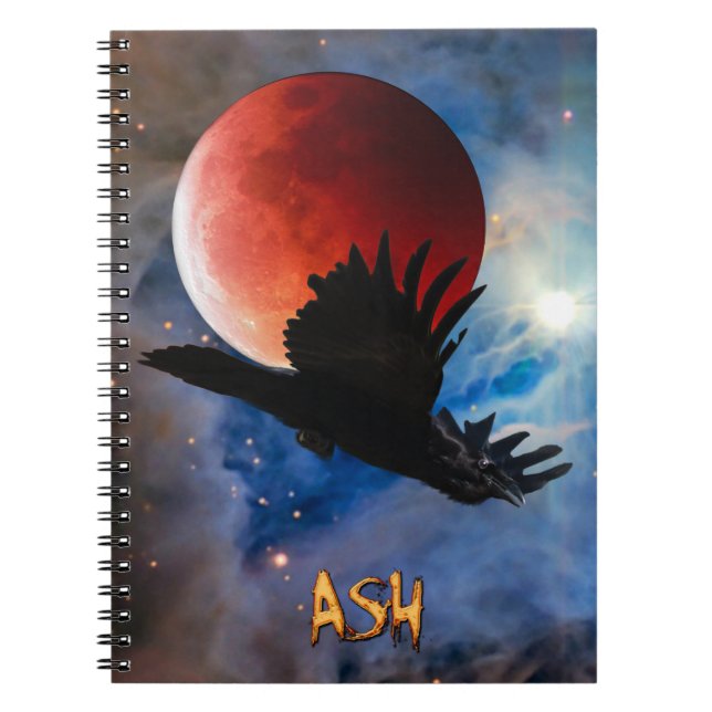 Caderno Espiral Notebook ASH Mystical Raven & Eclipse Moon (Frente)