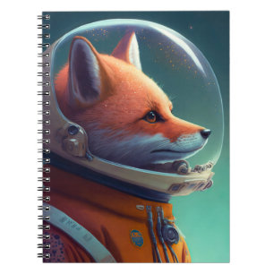 Caderno Espiral Notebook Astronauta Adorável da Raposa Vermelha