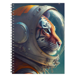 Caderno Espiral Notebook Astronauta de Tigre Adorável