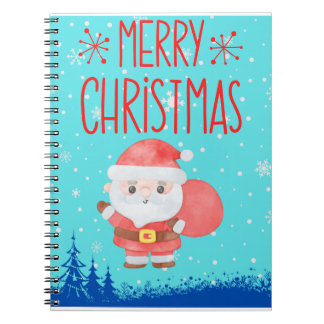 Caderno Espiral Notebook azul de Papais noeis giros