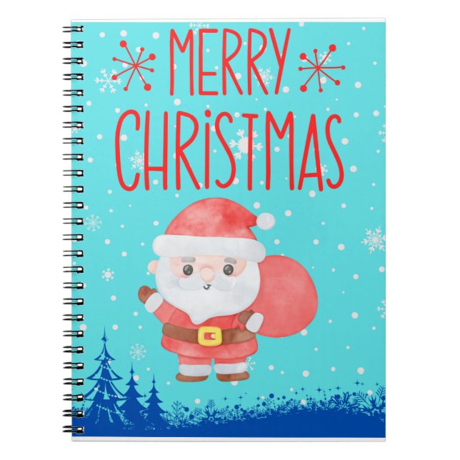 Caderno Espiral Notebook azul de Papais noeis giros (Frente)