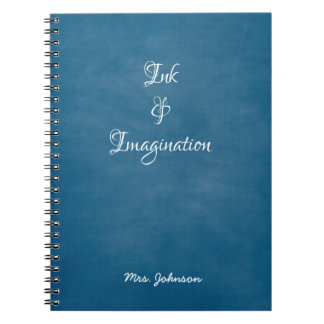 Caderno Espiral Notebook azul de tinta e imaginação