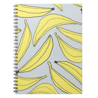 Caderno Espiral Notebook Bananas em Amarelo