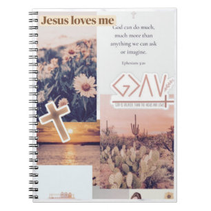 Caderno Espiral Notebook baseado em fé - Jesus me ama