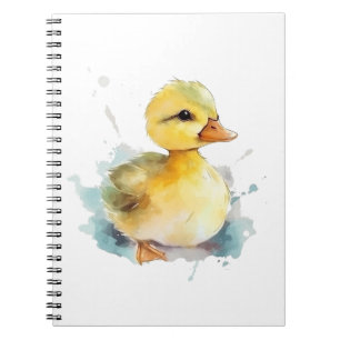 Caderno Espiral Notebook Bebê Duck Watercolor Foto Espiral
