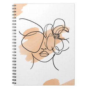 Caderno Espiral Notebook Beige Abstrato Art Spiral