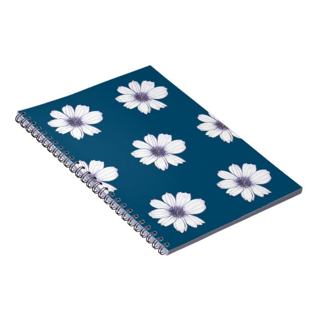 Caderno Espiral Notebook Belo Flor Azul design (Lado Direito)