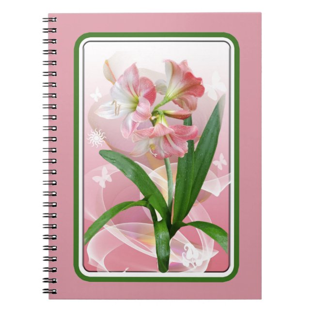Caderno Espiral Notebook Belo Floral Themed Amaryllis (Frente)