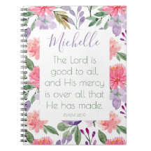 Notebook Bíblia Verse Floral Roxo
