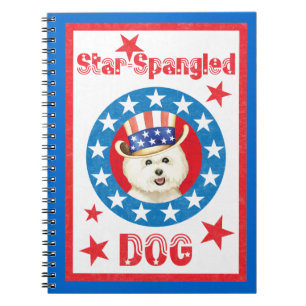 Caderno Espiral Notebook Bichon Frise Patriótico
