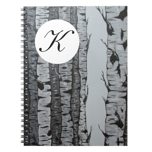 Caderno Espiral Notebook Birch Tree com Monograma/Nome Personaliza (Frente)