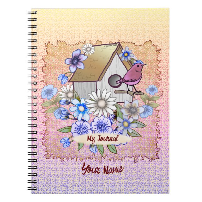 Caderno Espiral Notebook Birdhouse Red bird (Frente)
